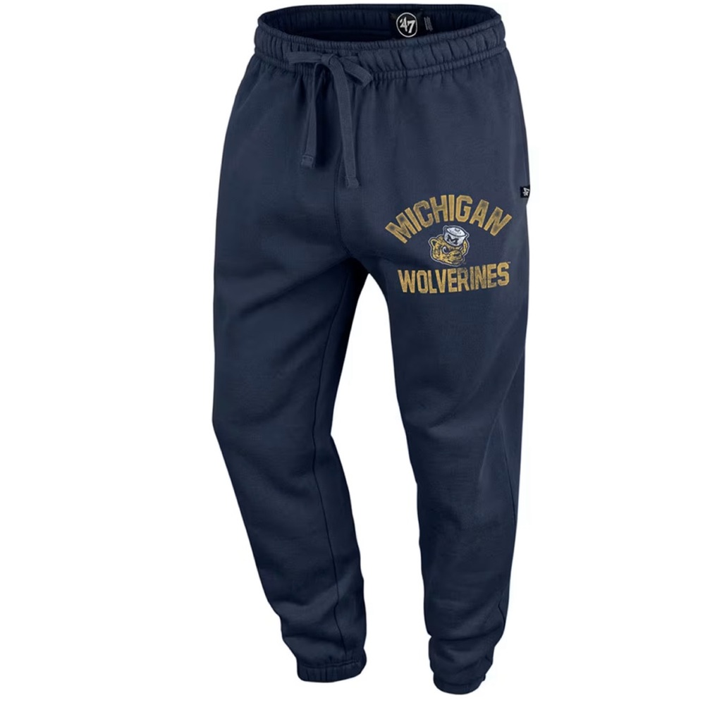 47 Brand Michigan Wolverines Navy Blue Trailside Jogger Fashion Sweatpants